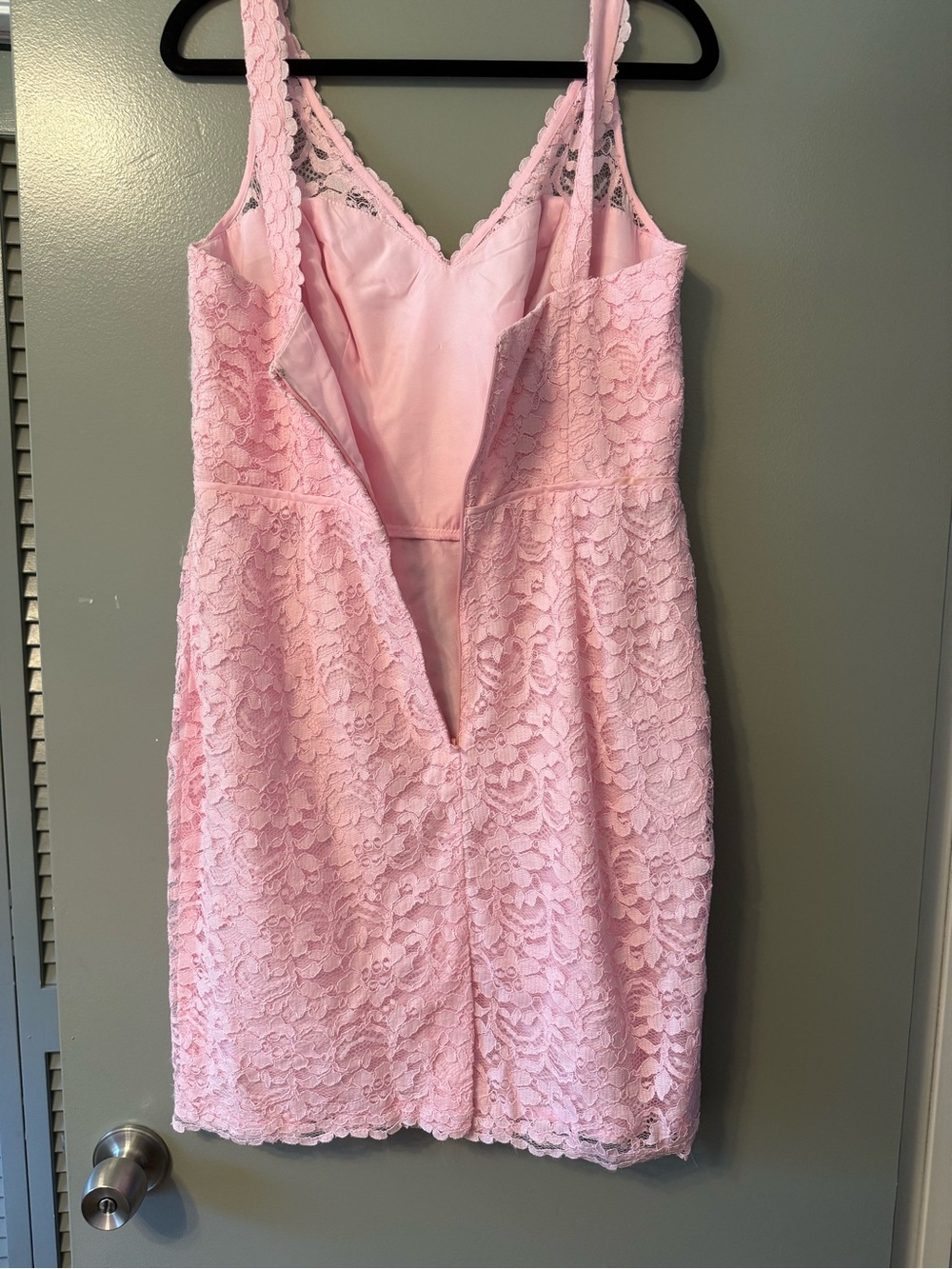 David's Bridal Light Pink Lace Slip Dress - Picture 3 of 4
